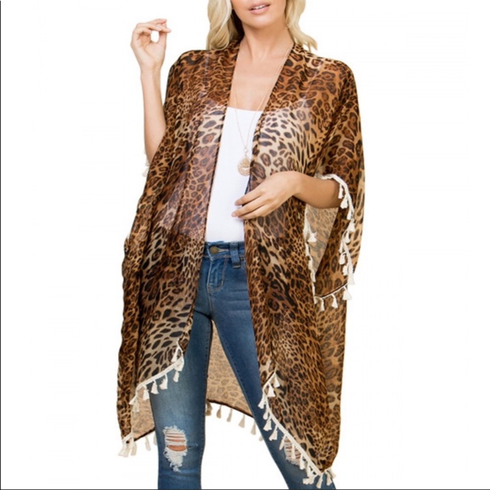 Leopard with Tassels Kimono &/OR Swimsuit Cover-Up